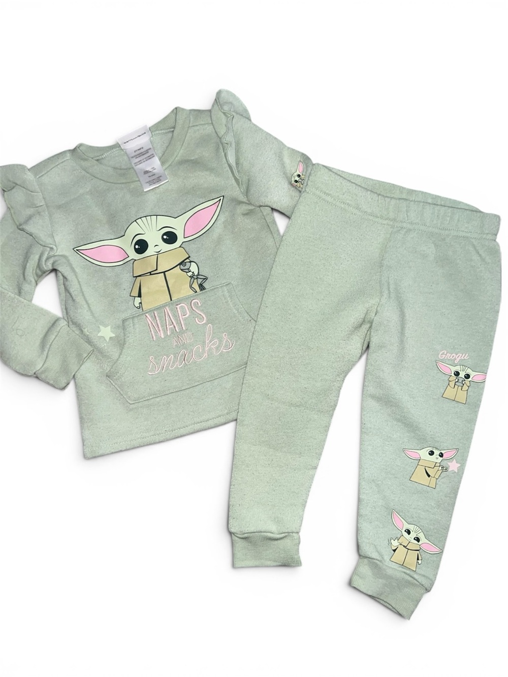 Baby Yoda Grogu Outfit Set 2T 24M Disney Lounge Set Naps Snacks